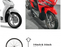 Đường kính bánh xe 14inch và 16inch thì sẽ khác gì nhau  