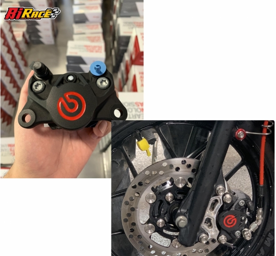 HEO BREMBO 2PISTON ĐEN LOGO ĐỎ- CHÍNH HÃNG