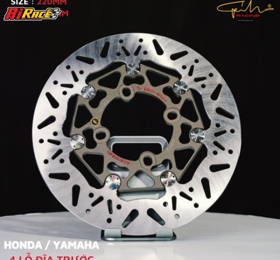 ĐĨA THẮNG GH-RACING - 220MM - 4 lỗ ốc - HONDA,YAMAHA, (ĐEN, XÁM)