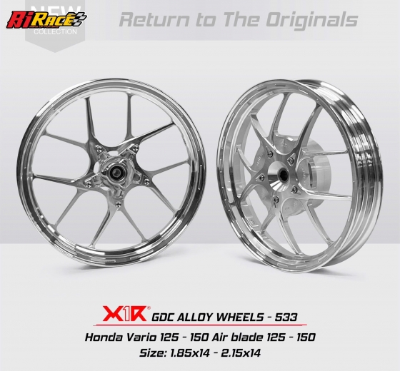 MÂM X1R 533 MẪU CHỮ Y - KIỂU ZIN 5 LỖ AB 150- 160 ABS / VARIO 150