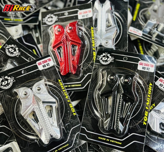 GÁC CHÂN CNC TQ6 V2 - HONDA- ĐEN, BẠC