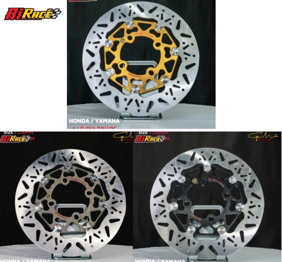 ĐĨA THẮNG GH-RACING - 220MM - 4 lỗ ốc - HONDA,YAMAHA, (ĐEN, XÁM)
