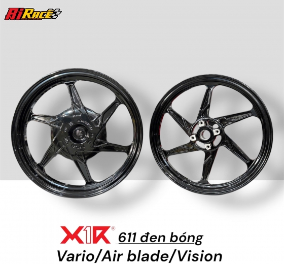 MÂM X1R CNC 6 CÂY VARIO, AIRBLADE, VISION,... ( SƠN FULL ĐEN BÓNG TĨNH ĐIỆN )